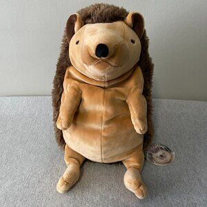 NWT Shinada Global Mochi Hari Hedgehog Large Size Plush Brown 11" Japan